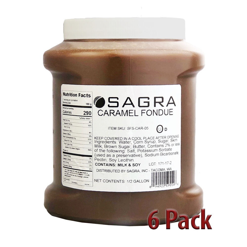 Sagra Signature Fountain Caramel works great in commercial chocolate fountains and home chocolate fountains, fondue pots, baked goods and anywhere else a high quality, "Ready-to-Use" fountain product is needed. Sagra Signature Fountain Caramel features also include: